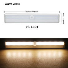 Load image into Gallery viewer, 6/10 LEDs PIR LED Motion Sensor Light Cupboard Wardrobe Bed Lamp LED Under Cabinet Night Light