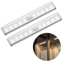 Load image into Gallery viewer, 6/10 LEDs PIR LED Motion Sensor Light Cupboard Wardrobe Bed Lamp LED Under Cabinet Night Light
