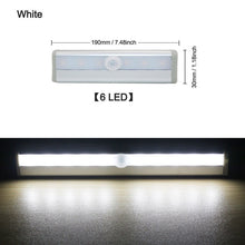 Load image into Gallery viewer, 6/10 LEDs PIR LED Motion Sensor Light Cupboard Wardrobe Bed Lamp LED Under Cabinet Night Light
