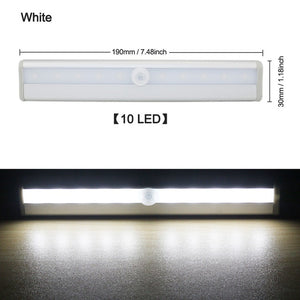 6/10 LEDs PIR LED Motion Sensor Light Cupboard Wardrobe Bed Lamp LED Under Cabinet Night Light